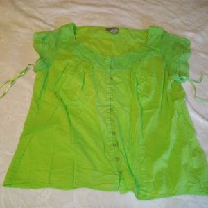 Bright green blouse